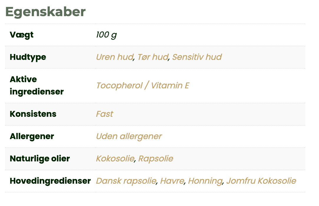 HAVRE Skrubbebar – Honning & Havre