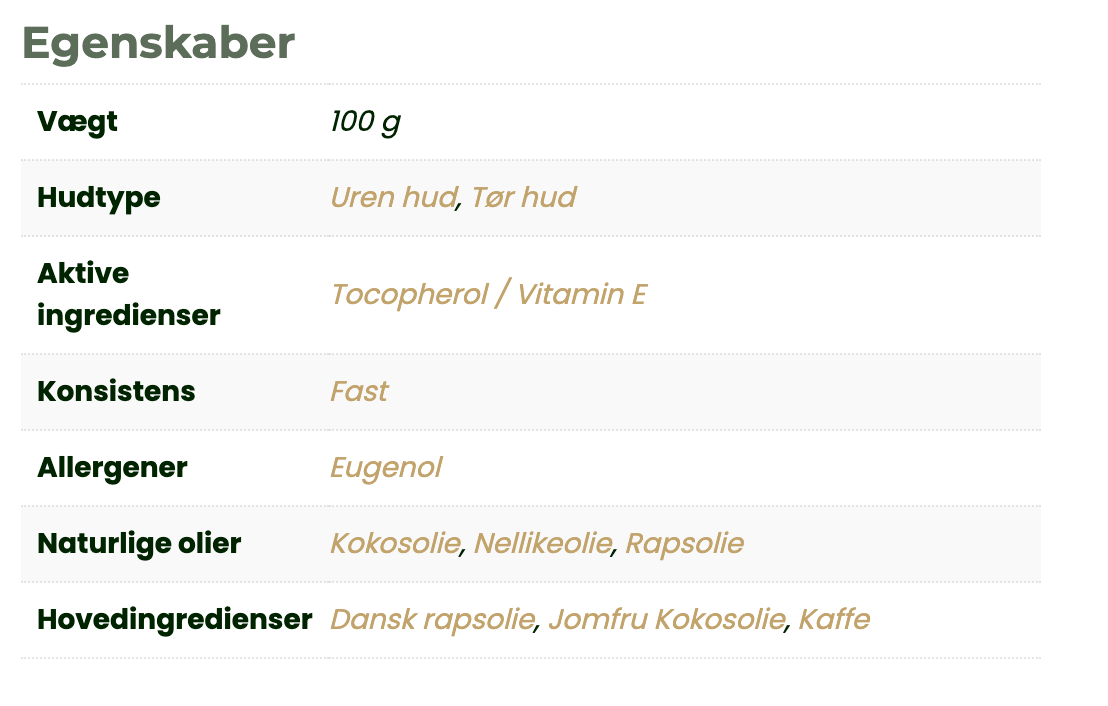 KAFFE Skrubbebar – Nellike & Kaffe