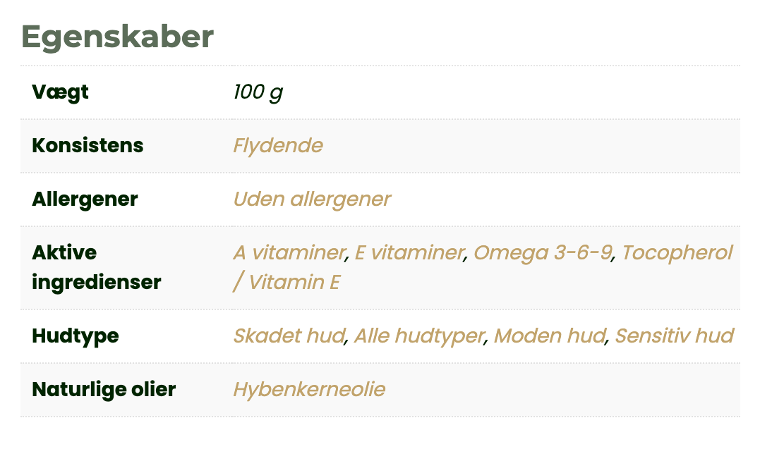 LIV Ansigtsolie – Hyben & E-vitamin