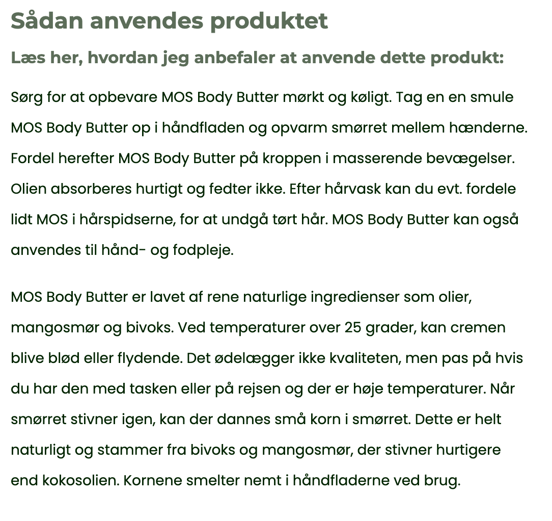 MOS Body Butter - Mangosmør & Bivoks