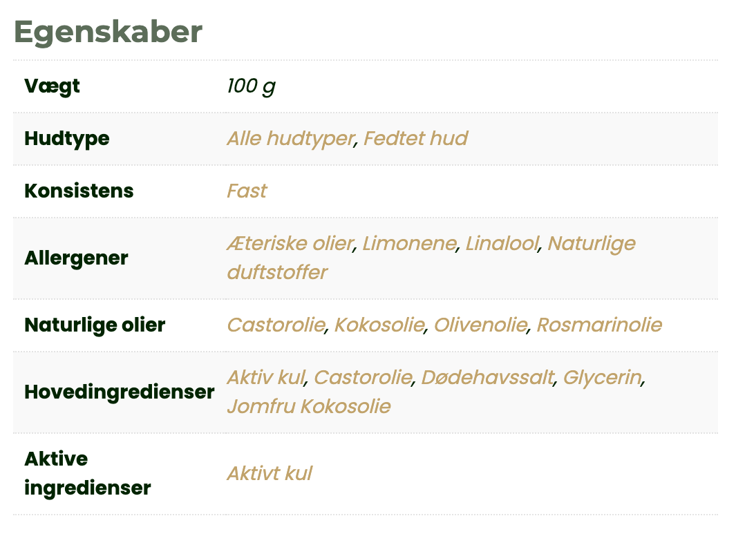 NORDSØEN - Salt sæbe med rosmarin og aktivt kul