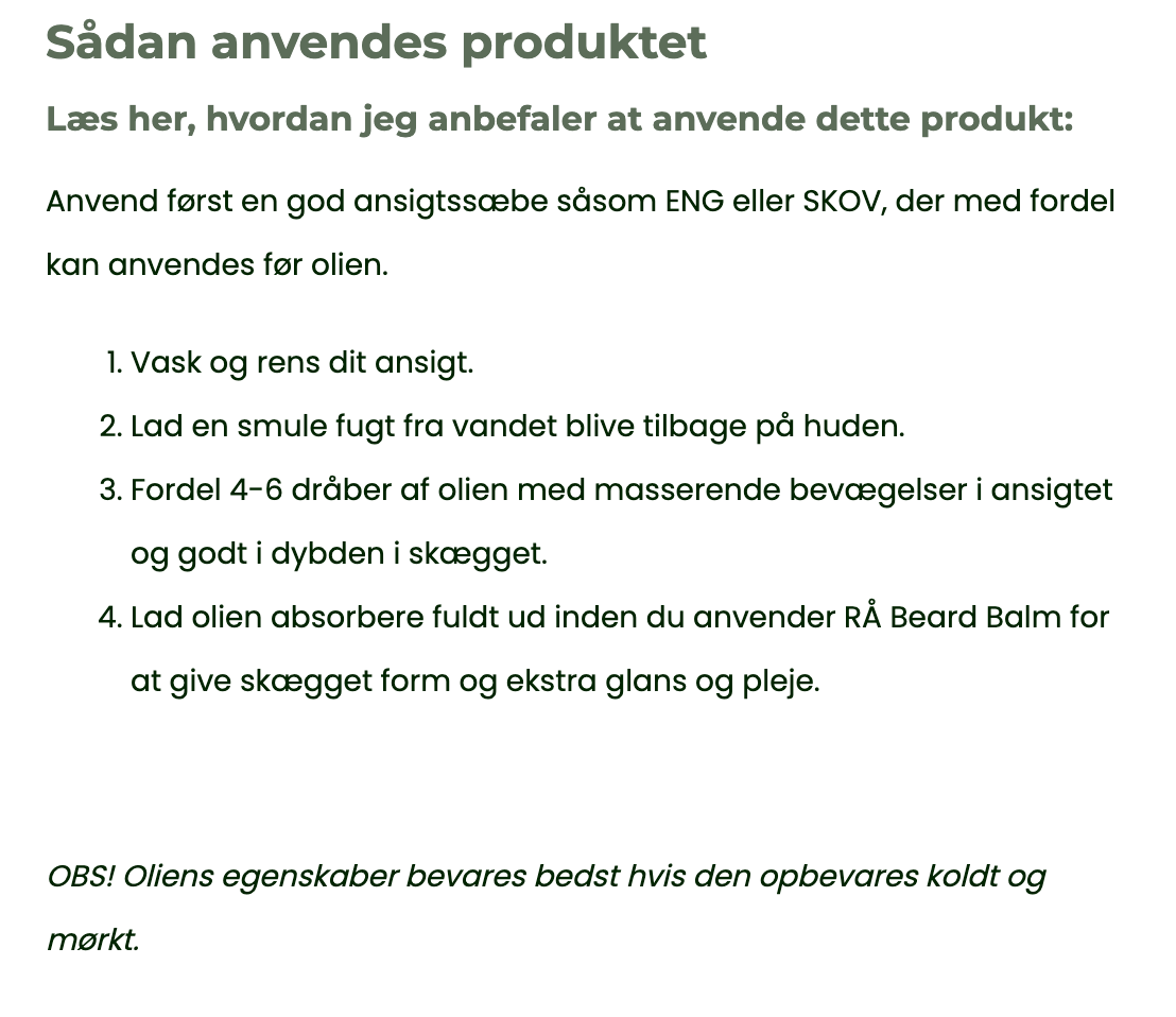 RÅ Skæg & Ansigtsolie