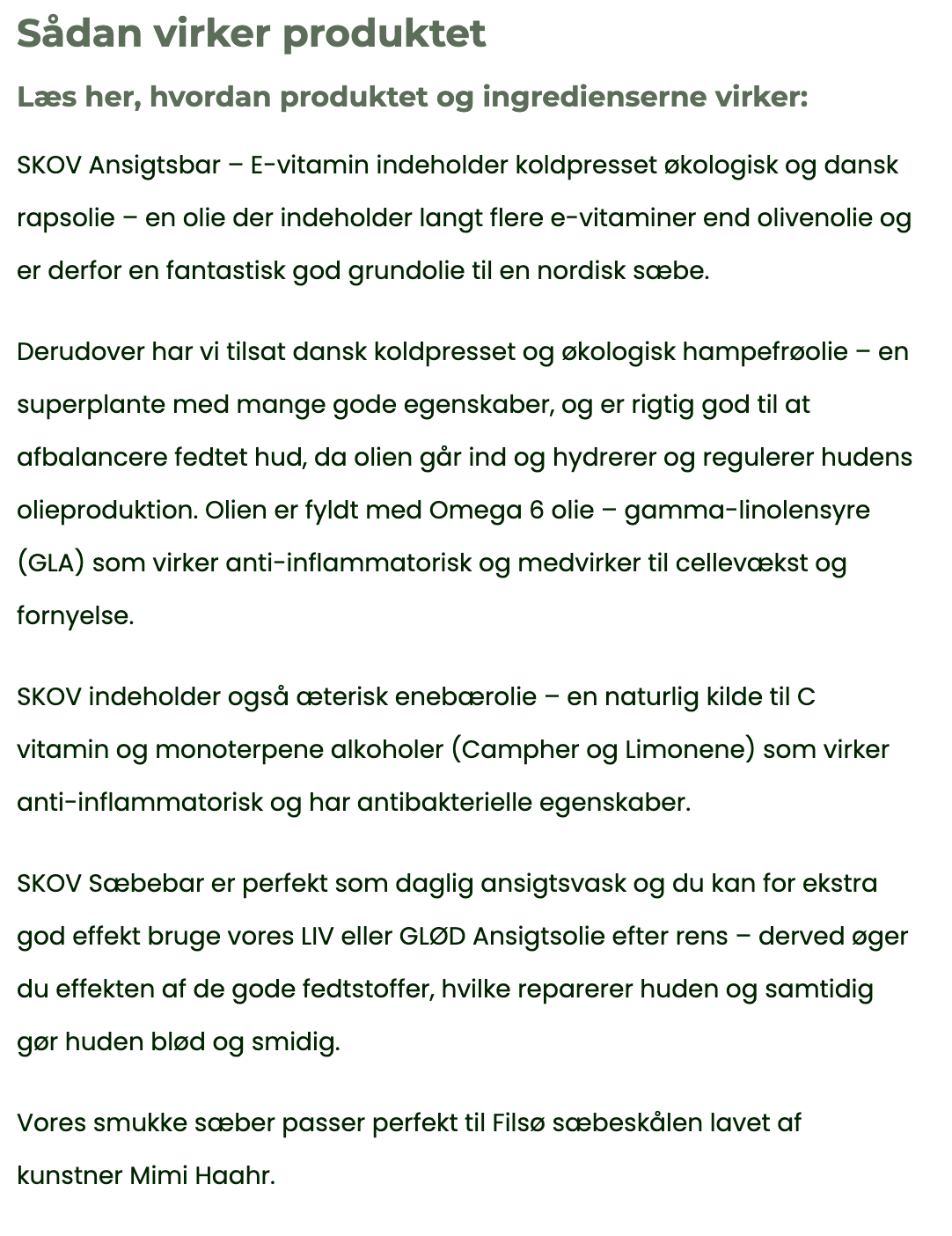 SKOV Ansigtsbar – Enebær og E-vitamin